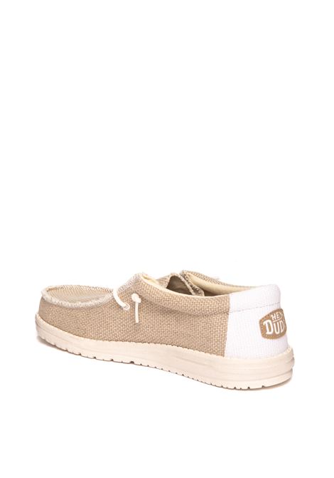 beige braided wally sneaker HEY DUDE | 40003WALLY BRAIDED-1LB